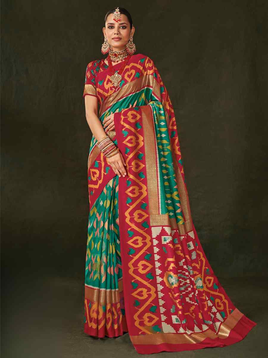 Multi Soft Art Silk Handwoven Casual Festival Heavy Border Saree