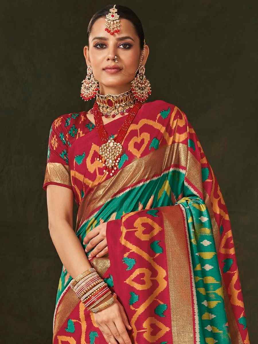 Multi Soft Art Silk Handwoven Casual Festival Heavy Border Saree