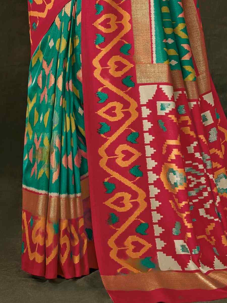 Multi Soft Art Silk Handwoven Casual Festival Heavy Border Saree