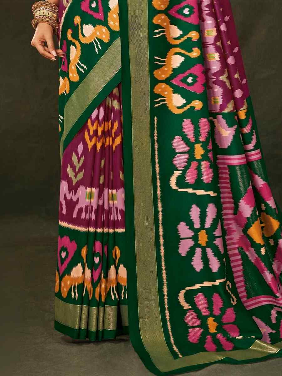Multi Soft Art Silk Handwoven Casual Festival Heavy Border Saree