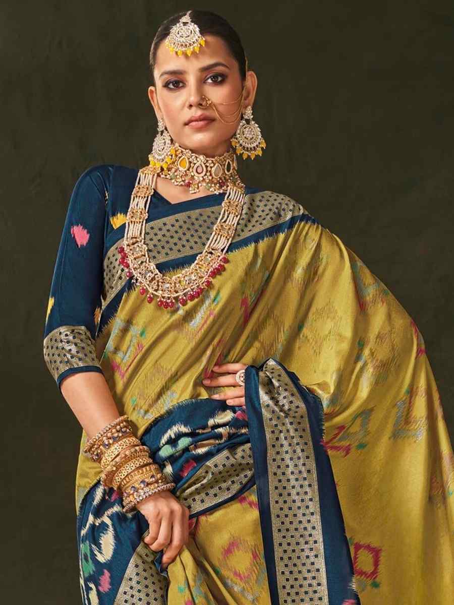 Multi Soft Art Silk Handwoven Casual Festival Heavy Border Saree