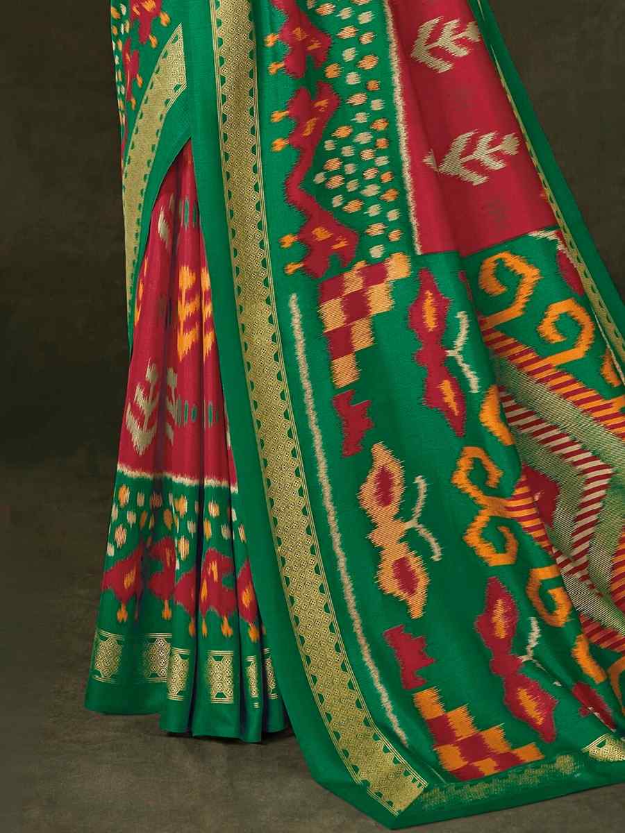Multi Soft Art Silk Handwoven Casual Festival Heavy Border Saree