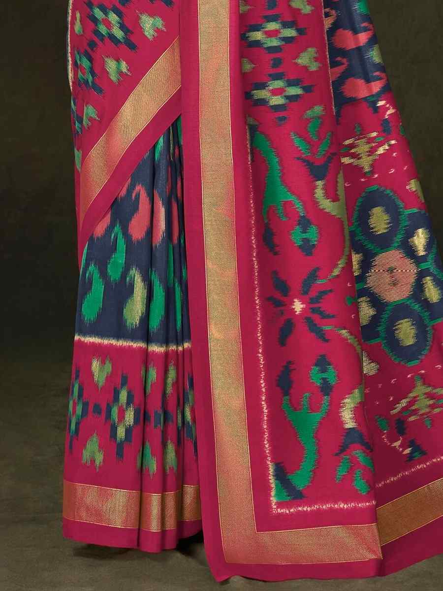 Multi Soft Art Silk Handwoven Casual Festival Heavy Border Saree