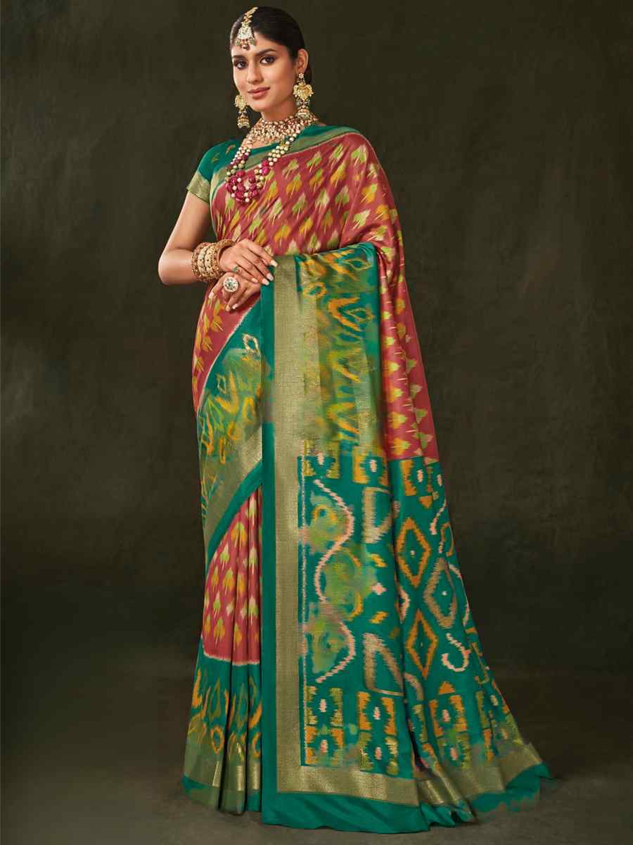 Multi Soft Art Silk Handwoven Casual Festival Heavy Border Saree