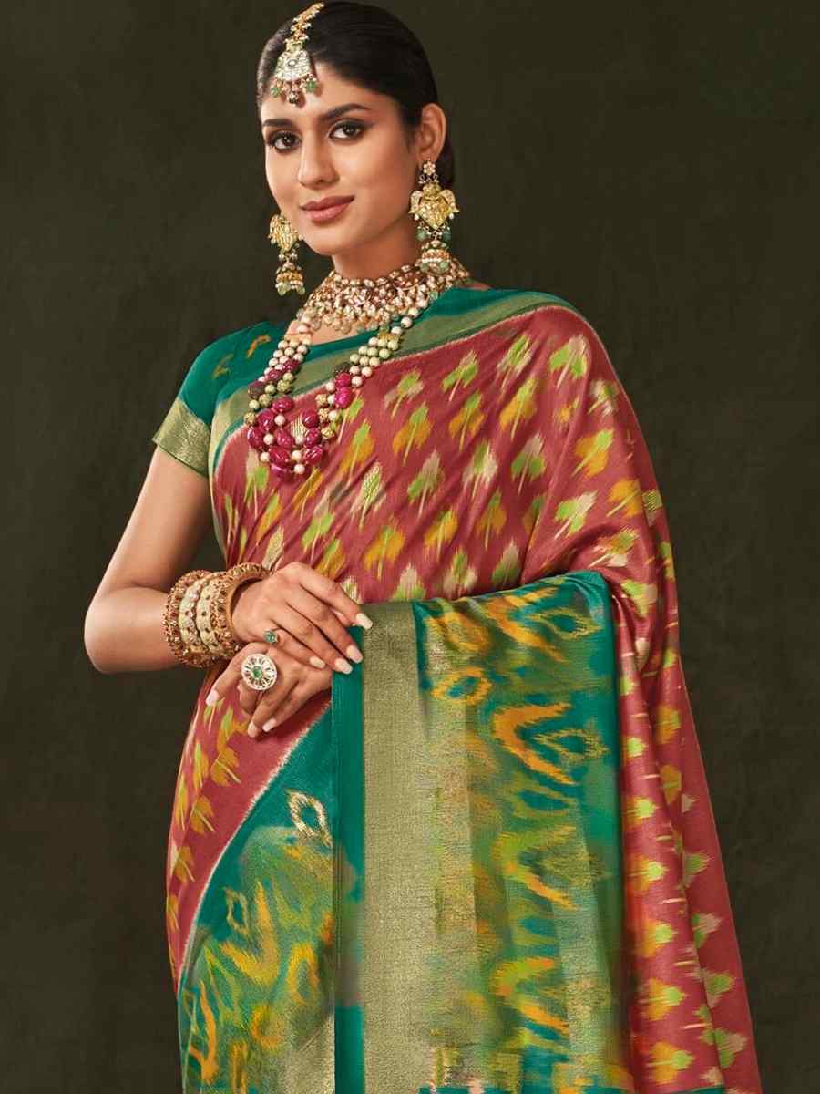 Multi Soft Art Silk Handwoven Casual Festival Heavy Border Saree