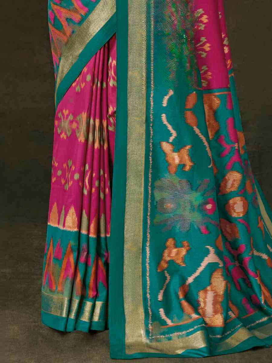 Multi Soft Art Silk Handwoven Casual Festival Heavy Border Saree