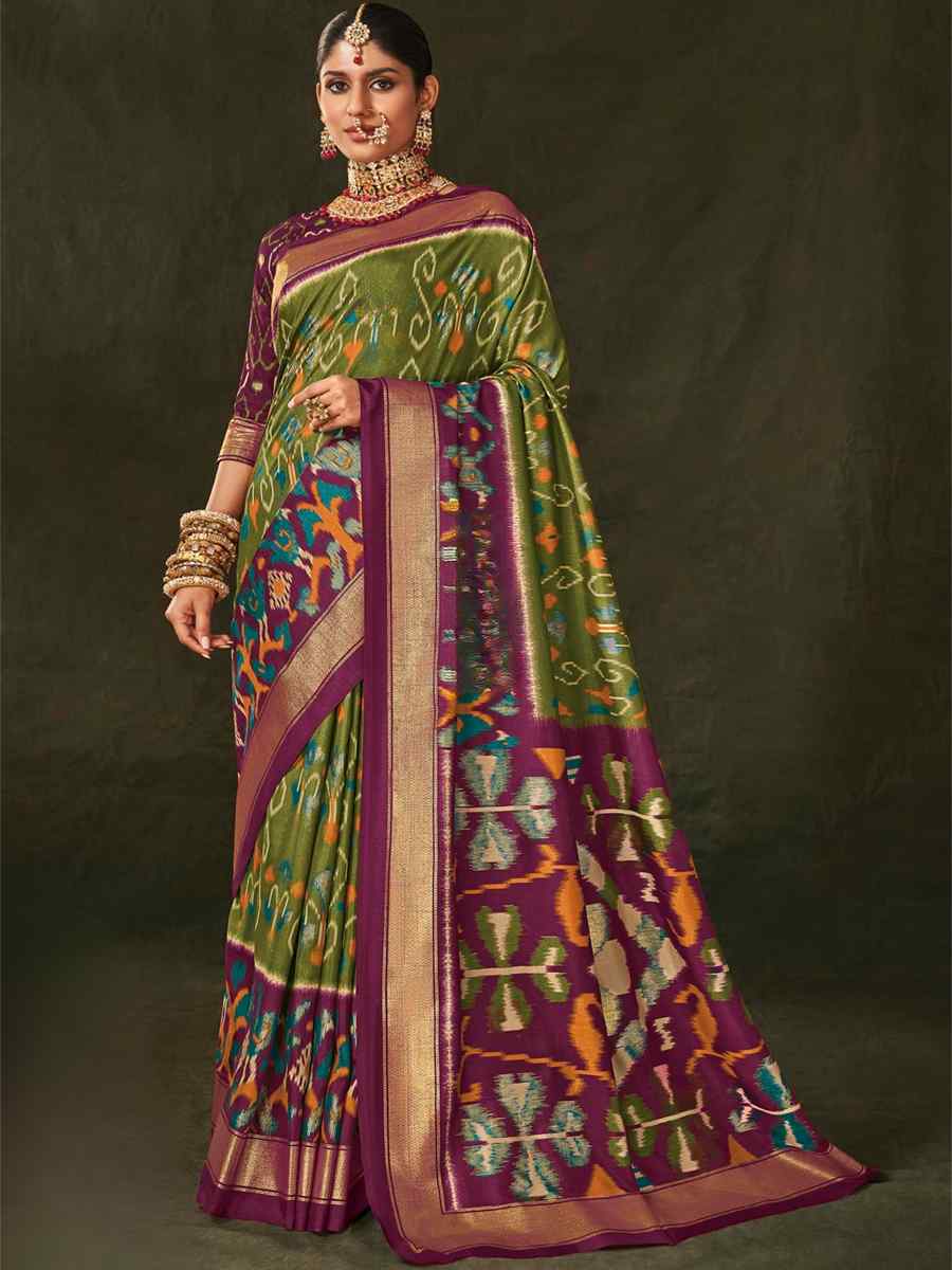 Multi Soft Art Silk Handwoven Casual Festival Heavy Border Saree