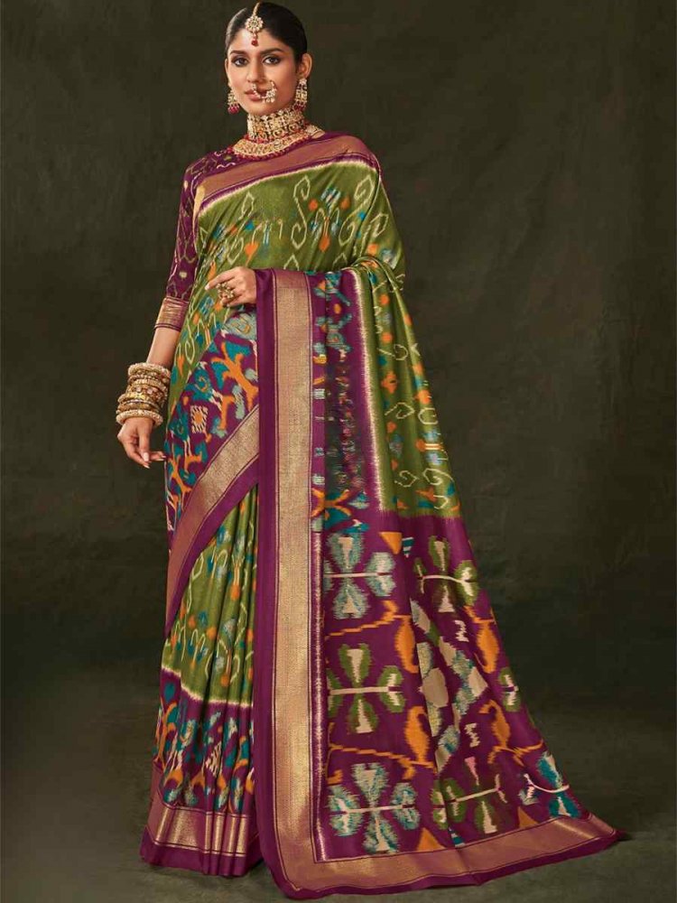Multi Soft Art Silk Handwoven Casual Festival Heavy Border Saree
