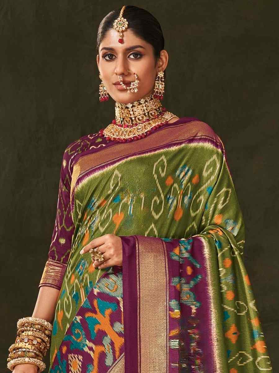 Multi Soft Art Silk Handwoven Casual Festival Heavy Border Saree