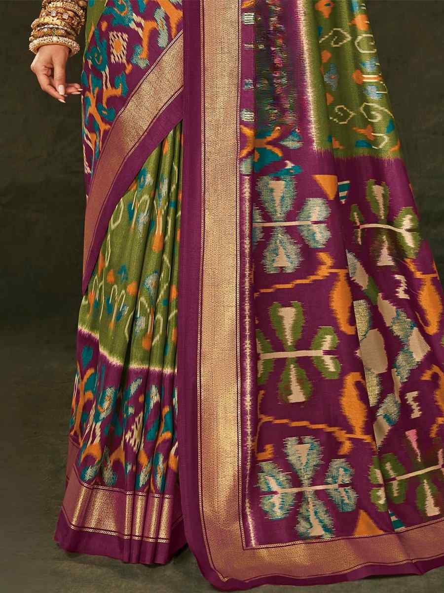 Multi Soft Art Silk Handwoven Casual Festival Heavy Border Saree