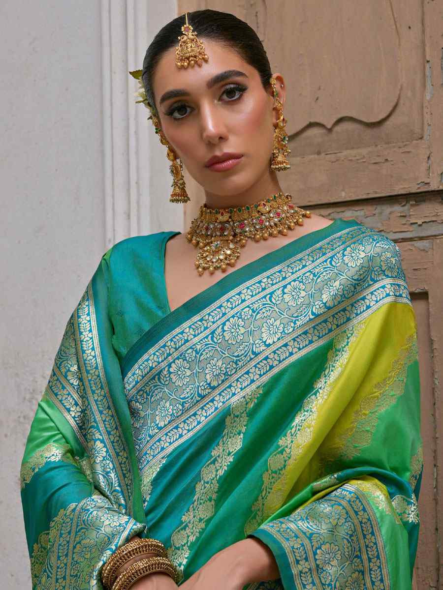 Multi Soft Banarasi Silk Handwoven Casual Reception Festival Wedding Fancy Heavy Border Saree