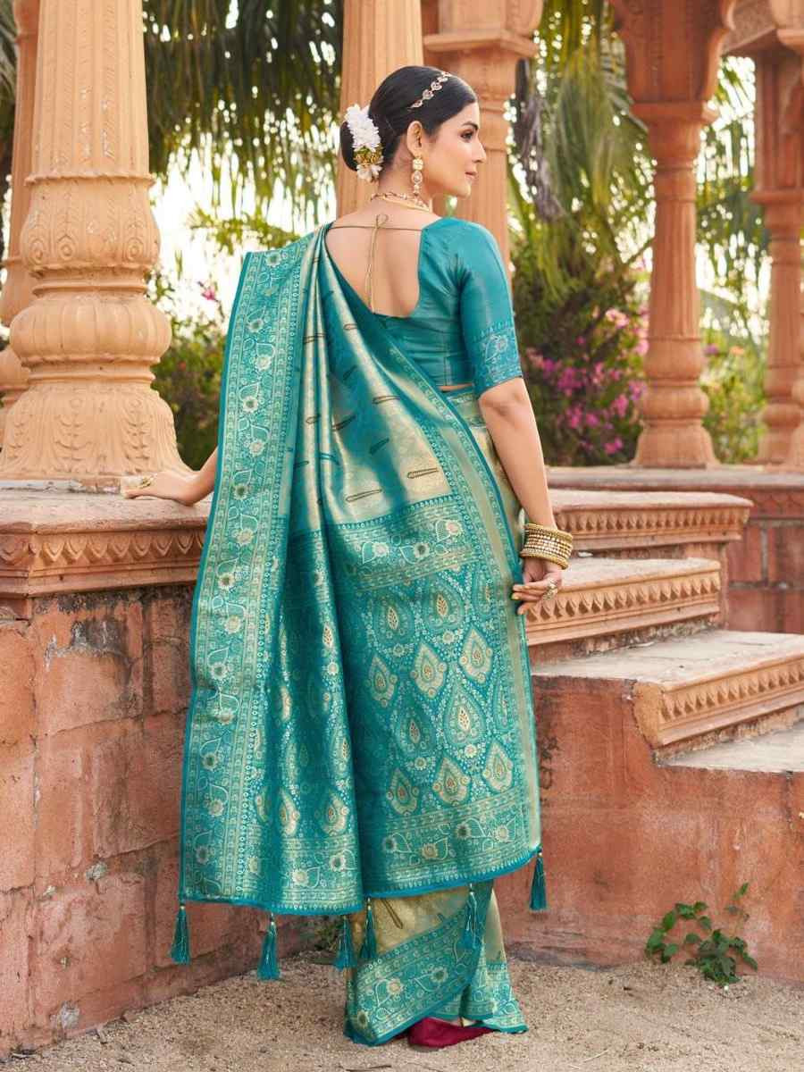 Multi Soft Banarasi Silk Handwoven Festival Wedding Fancy Heavy Border Saree