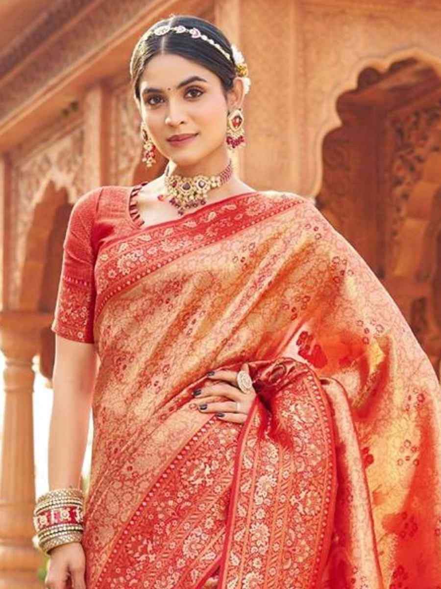 Multi Soft Banarasi Silk Handwoven Festival Wedding Fancy Heavy Border Saree