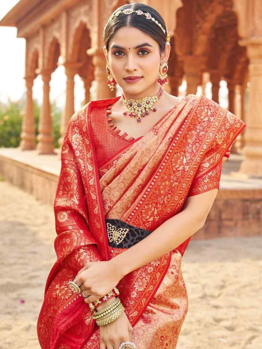 Multi Soft Banarasi Silk Handwoven Festival Wedding Fancy Heavy Border Saree