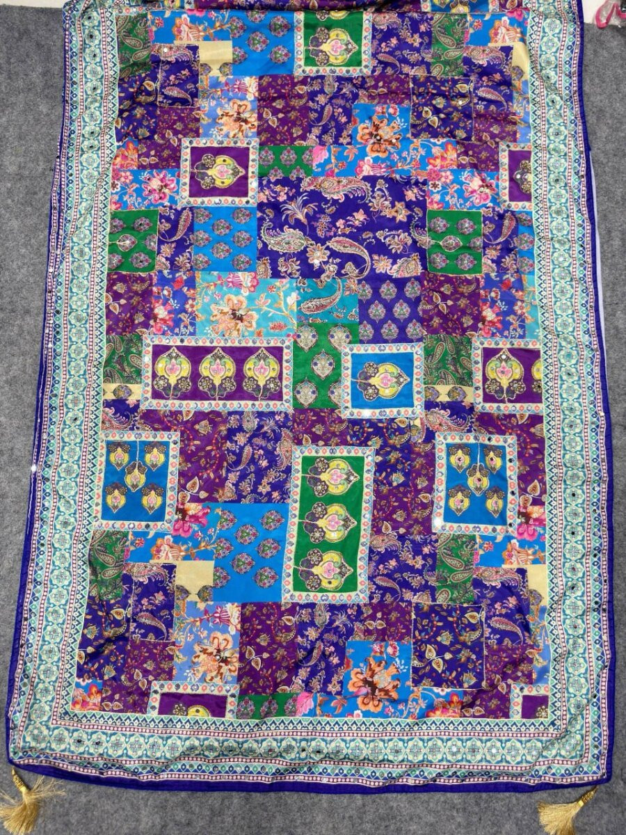 Multi Soft Chinon Silk Zari Hand Real Mirror Work Wedding Party Reception Festival Casual Heavy Border Sarees