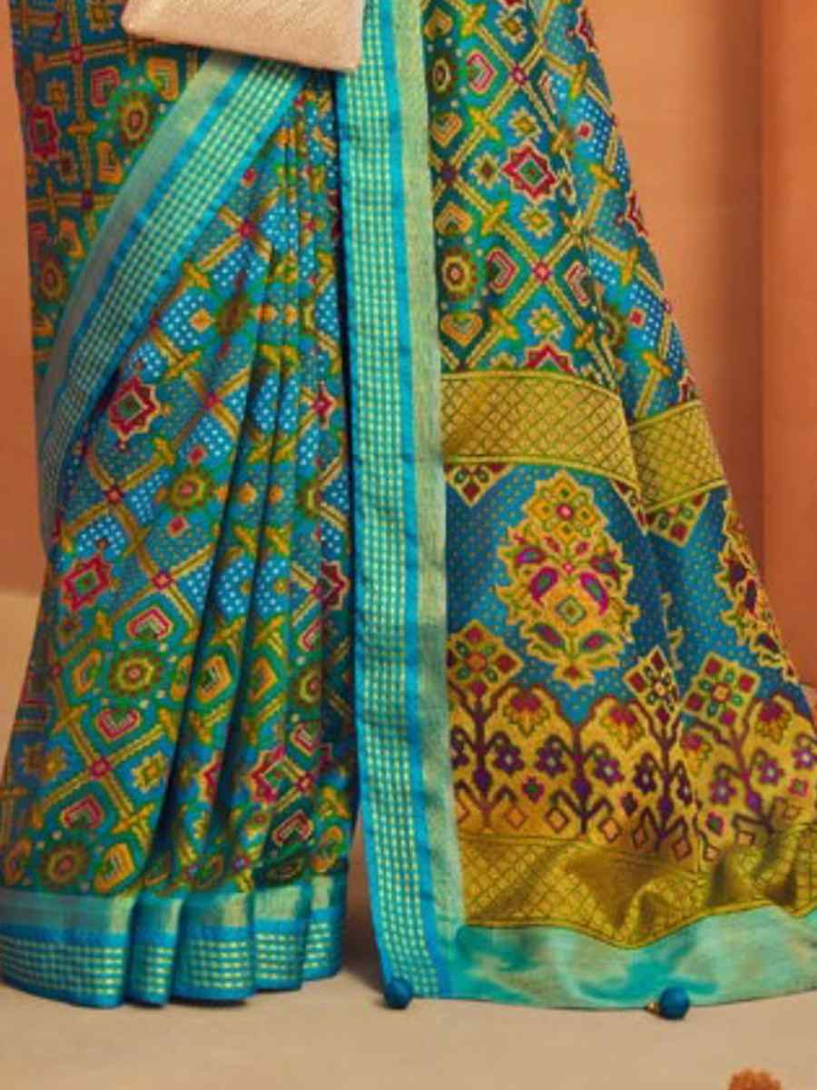 Multi Soft Cotton Silk Sarees Printed Casual Festival Heavy Border Saree