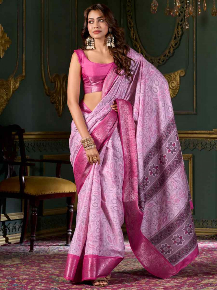 Multi Soft Dola Silk Handwoven Festival Casual Heavy Border Saree