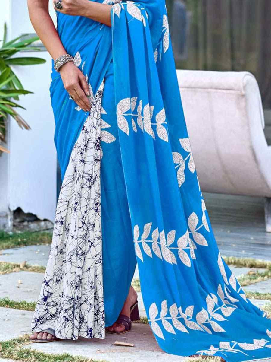 Multi Soft Pure Cotton Printed Party Reception Festival Wedding Fancy Classic Style Sarees