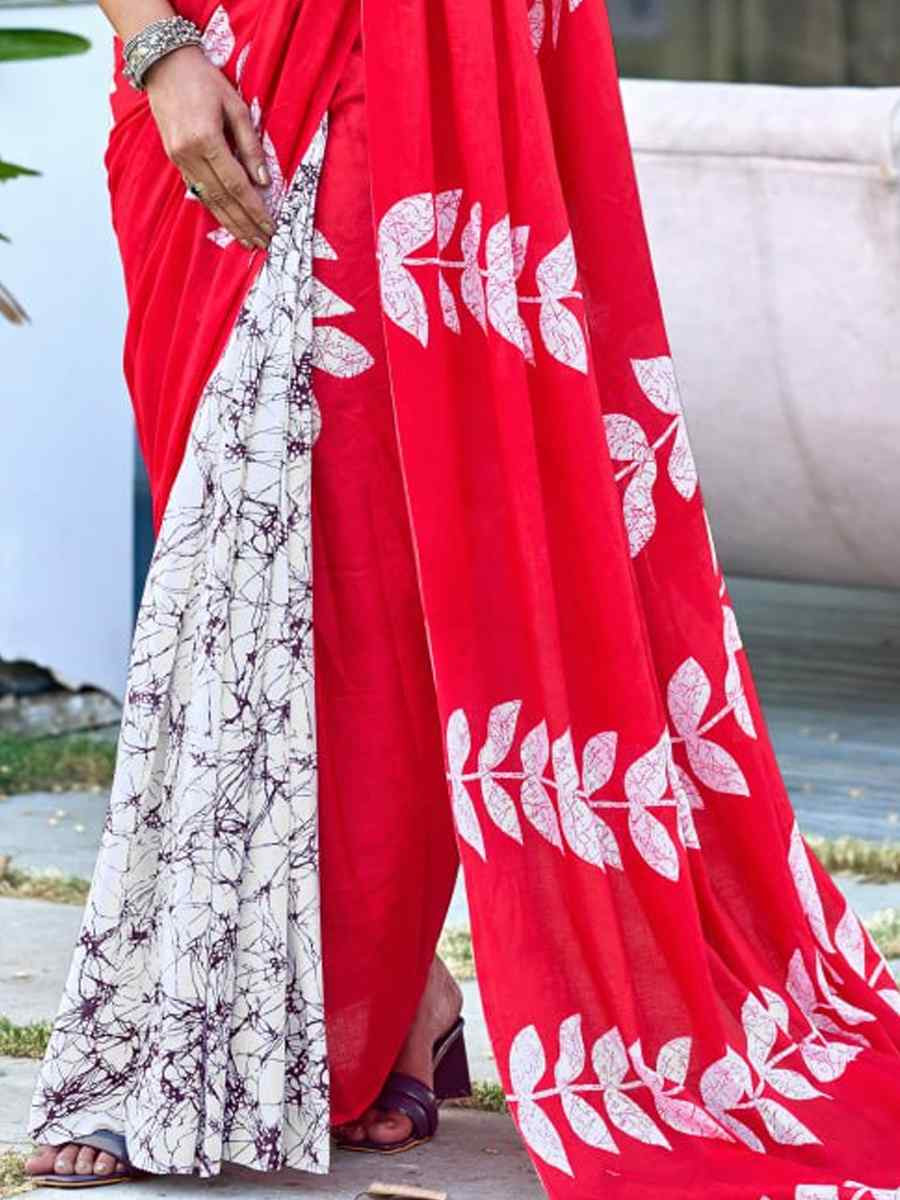 Multi Soft Pure Cotton Printed Party Reception Festival Wedding Fancy Classic Style Sarees