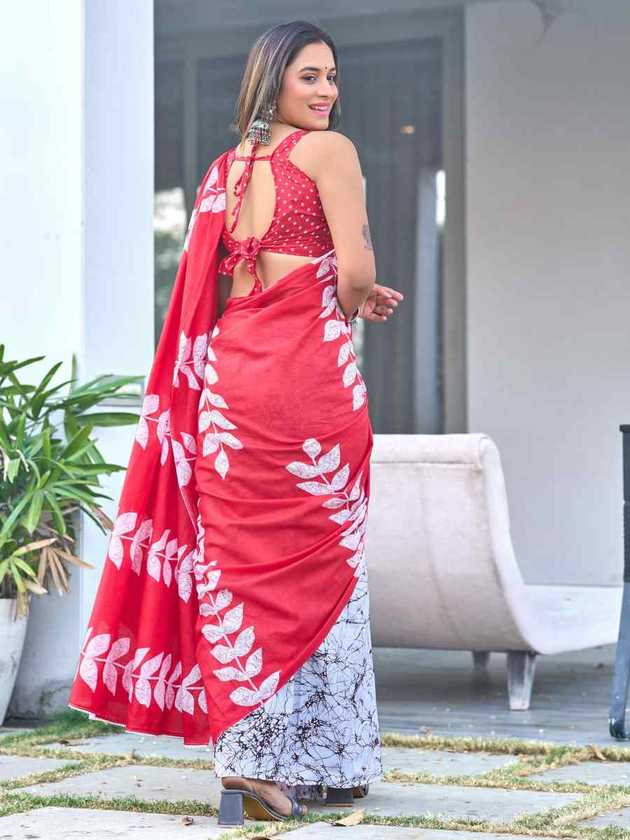 Multi Soft Pure Cotton Printed Party Reception Festival Wedding Fancy Classic Style Sarees