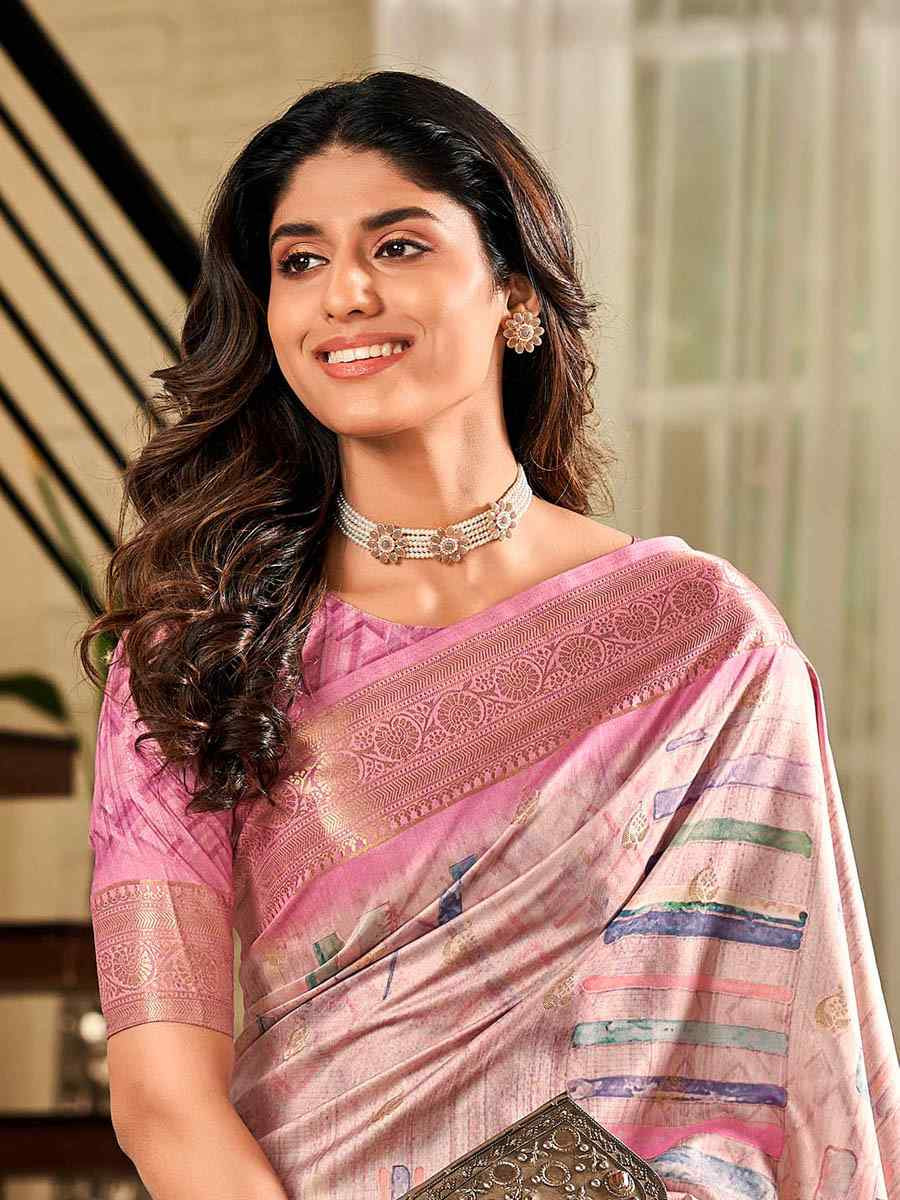 Multi Soft Silk Handwoven Festival Wedding Fancy Heavy Border Saree