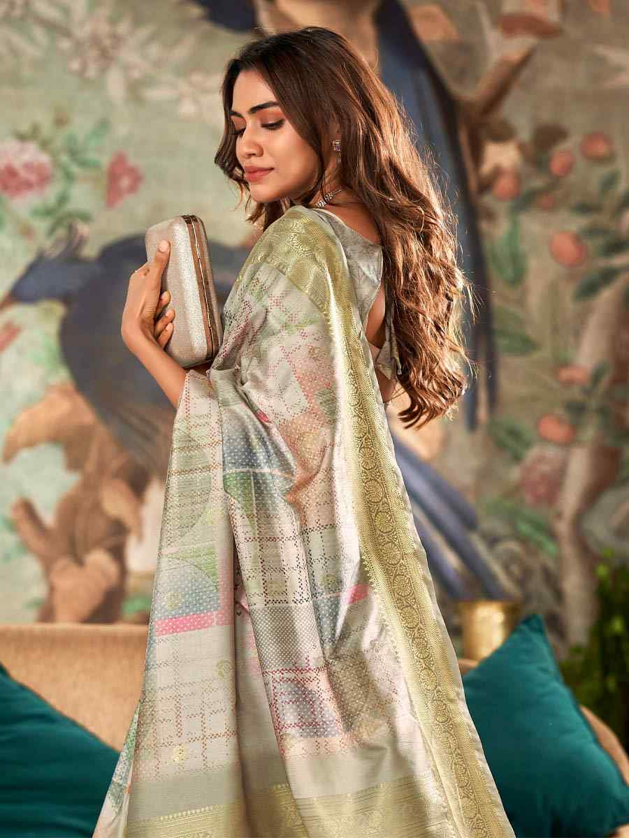 Multi Soft Silk Handwoven Festival Wedding Fancy Heavy Border Saree