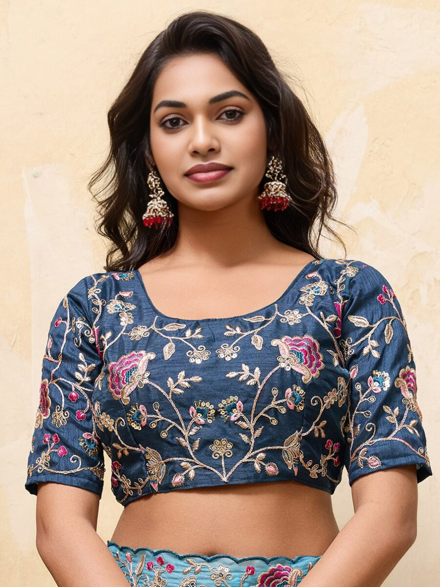 Multi Soft Star Georgette Embroidery Wedding Reception Party Casual Festival Heavy Border Sarees