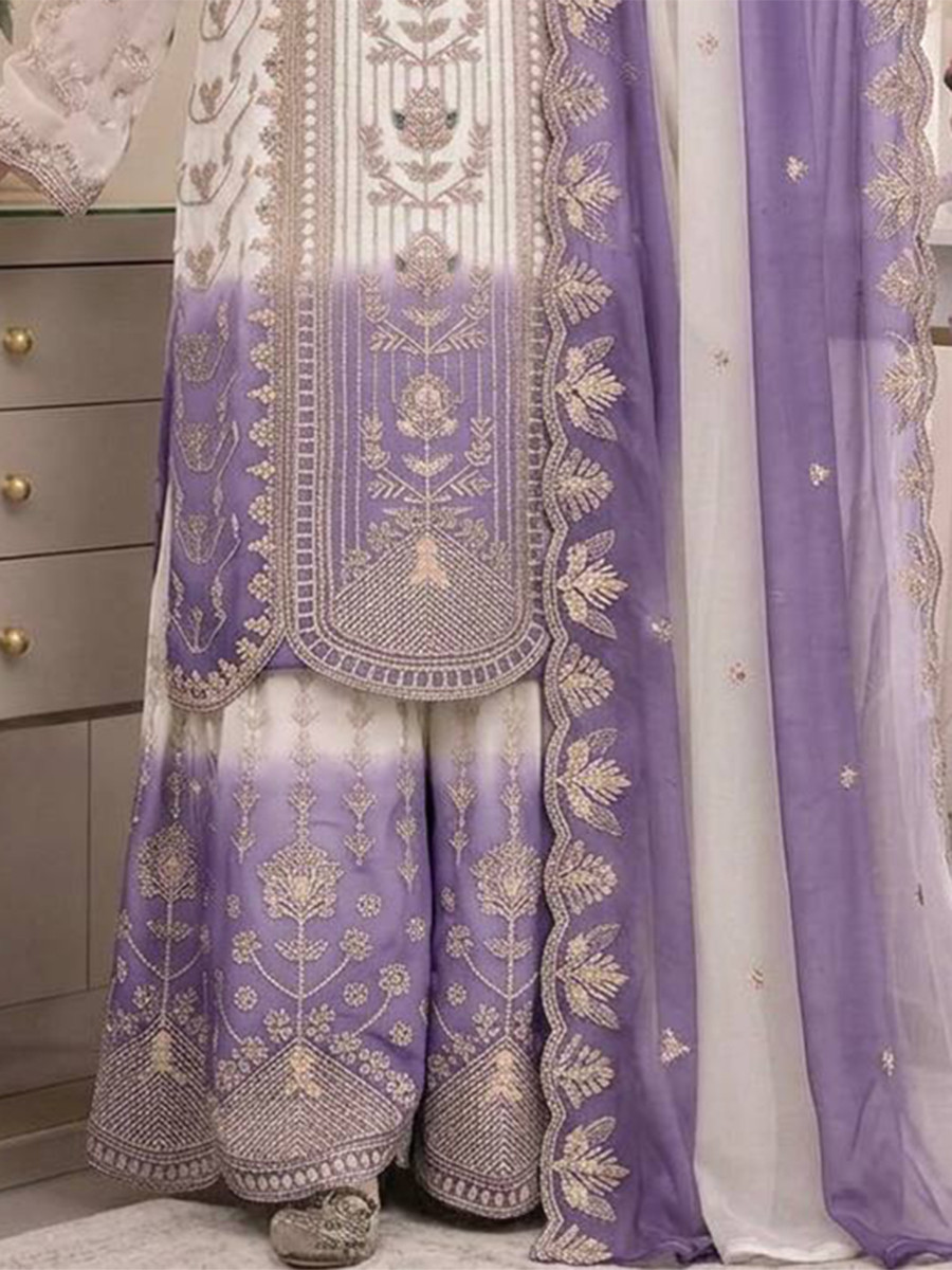 Multi Star Georgette Embroidery Zari Sequins Wedding Party Festival Casual Ready Palazzo Pant Salwar Kameez