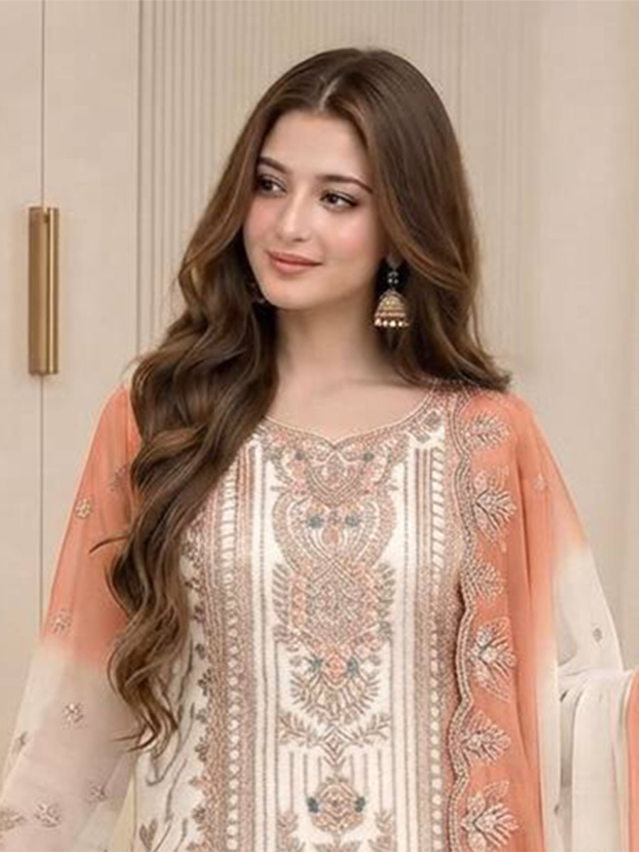 Multi Star Georgette Embroidery Zari Sequins Wedding Party Festival Casual Ready Palazzo Pant Salwar Kameez