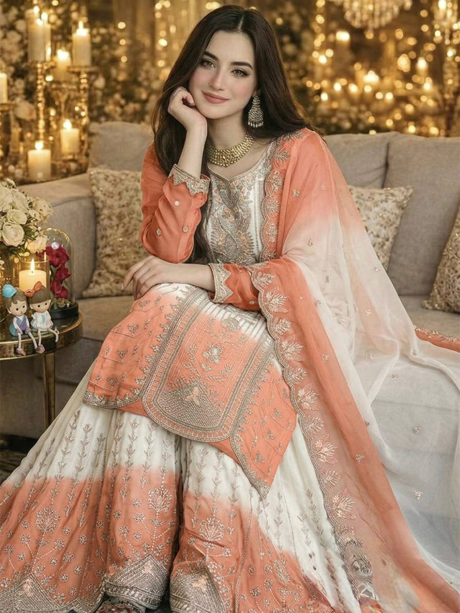 Multi Star Georgette Embroidery Zari Sequins Wedding Party Festival Casual Ready Palazzo Pant Salwar Kameez
