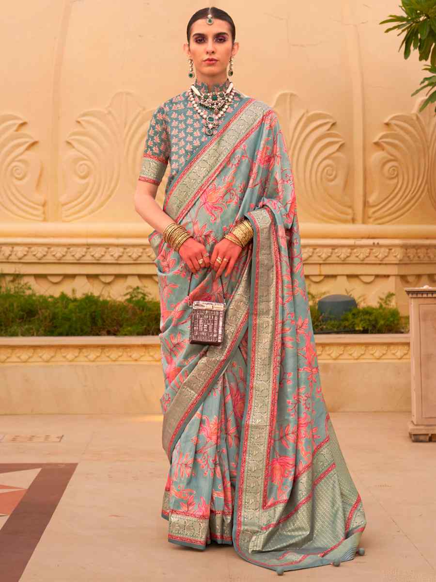 Multi Super Silk  Handwoven Festival Casual Heavy Border Saree