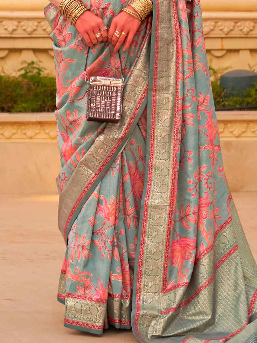 Multi Super Silk  Handwoven Festival Casual Heavy Border Saree