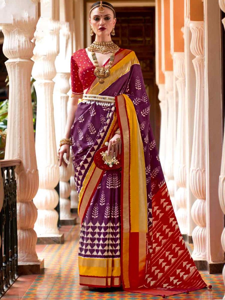 Multi Superior P V Silk Handwoven Wedding Festival Heavy Border Saree