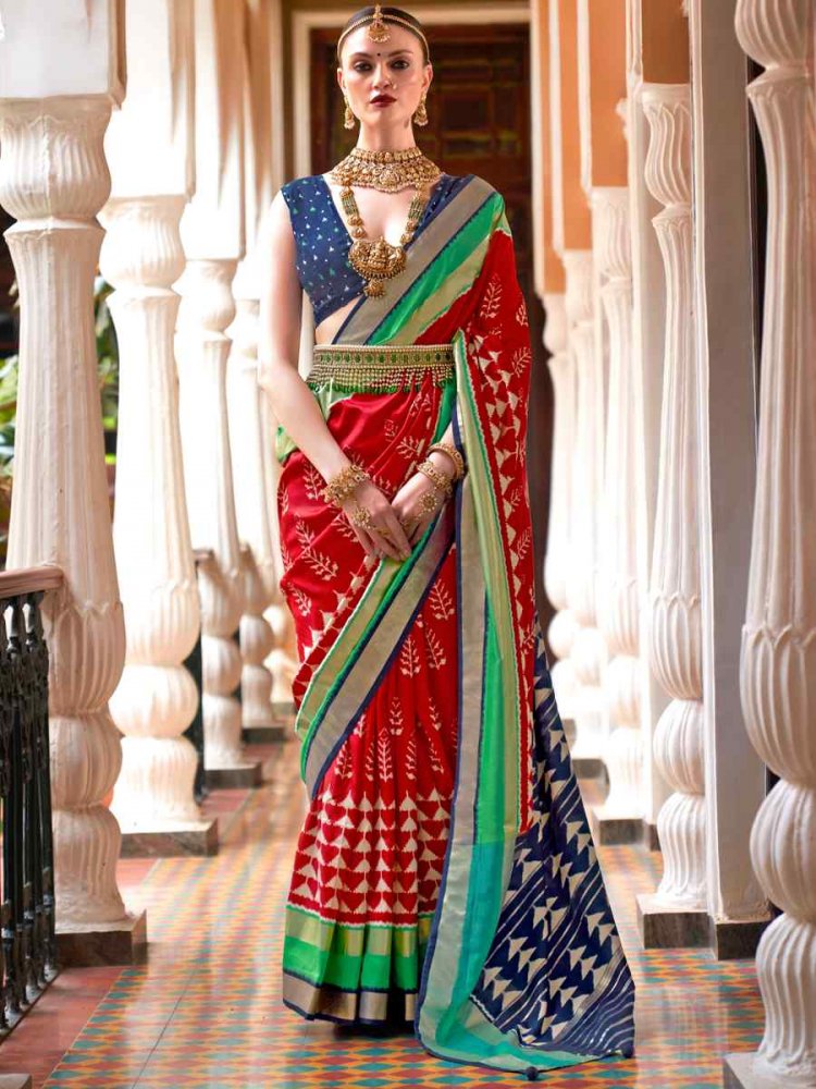 Multi Superior P V Silk Handwoven Wedding Festival Heavy Border Saree