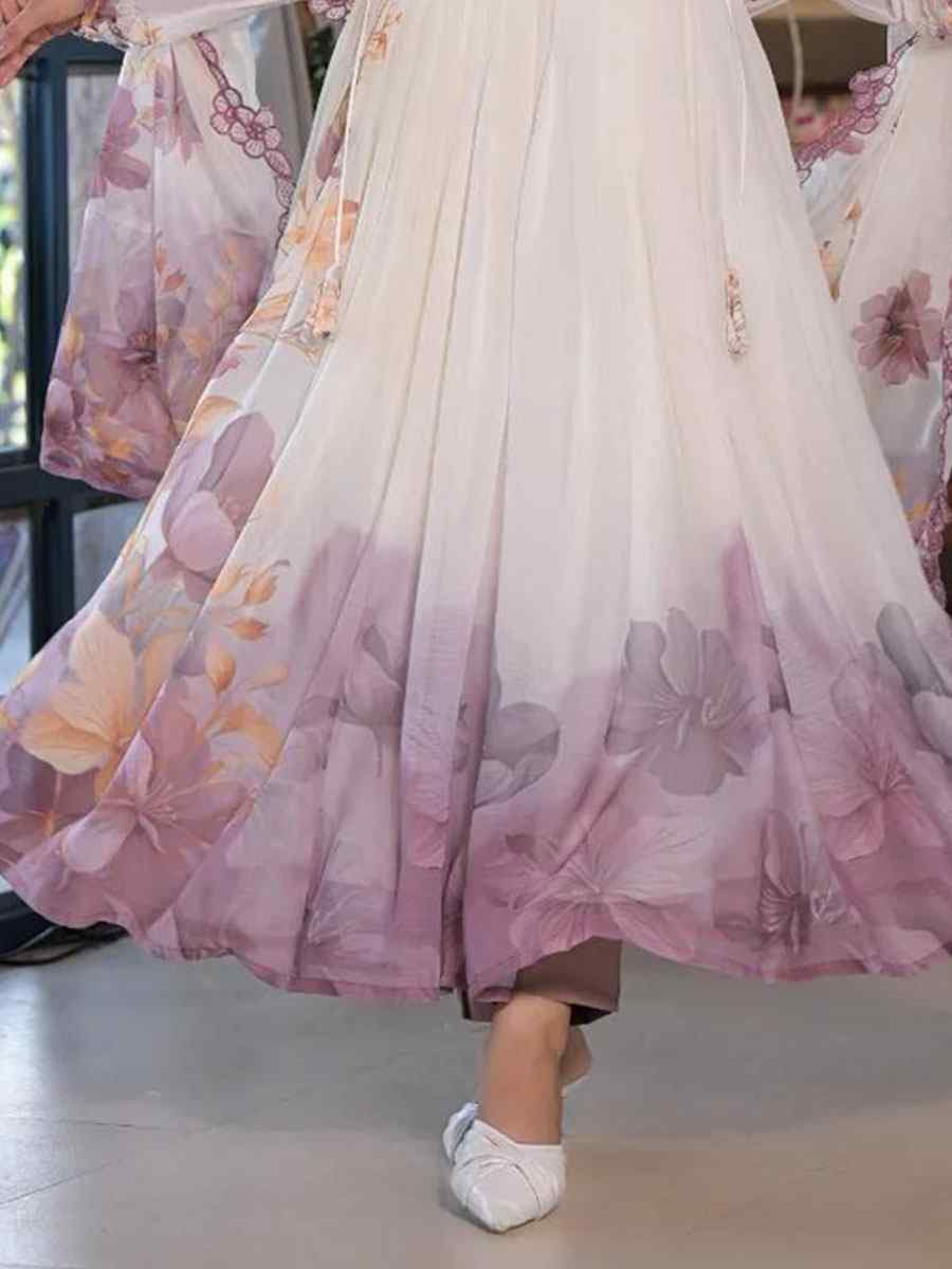 Multi Tabby Organza Printed Embroidery Party Wedding Festival Casual Ready Anarkali Salwar Kameez