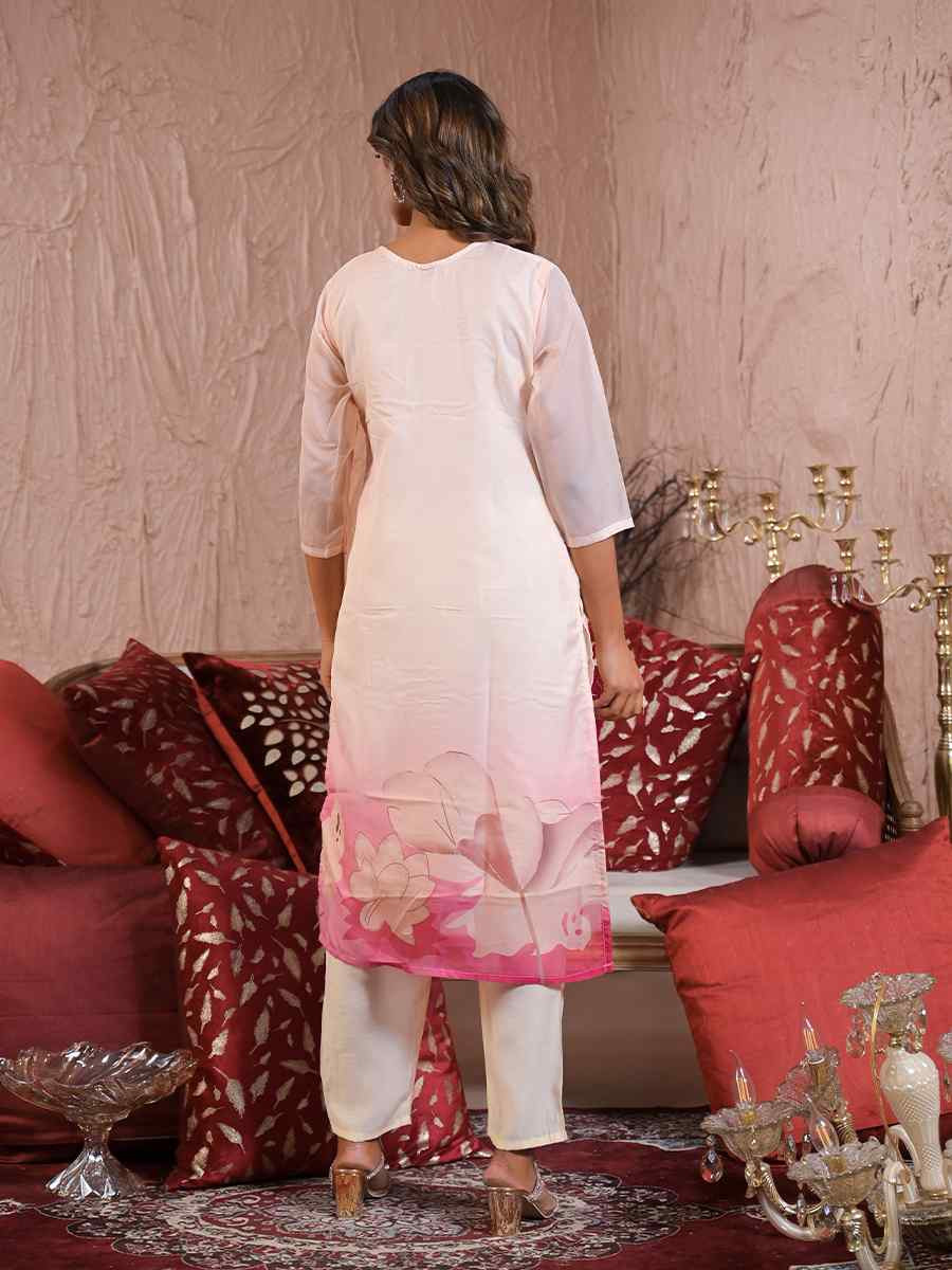 Multi Taby Silk Embroidered Festival Casual Ready Pant Salwar Kameez