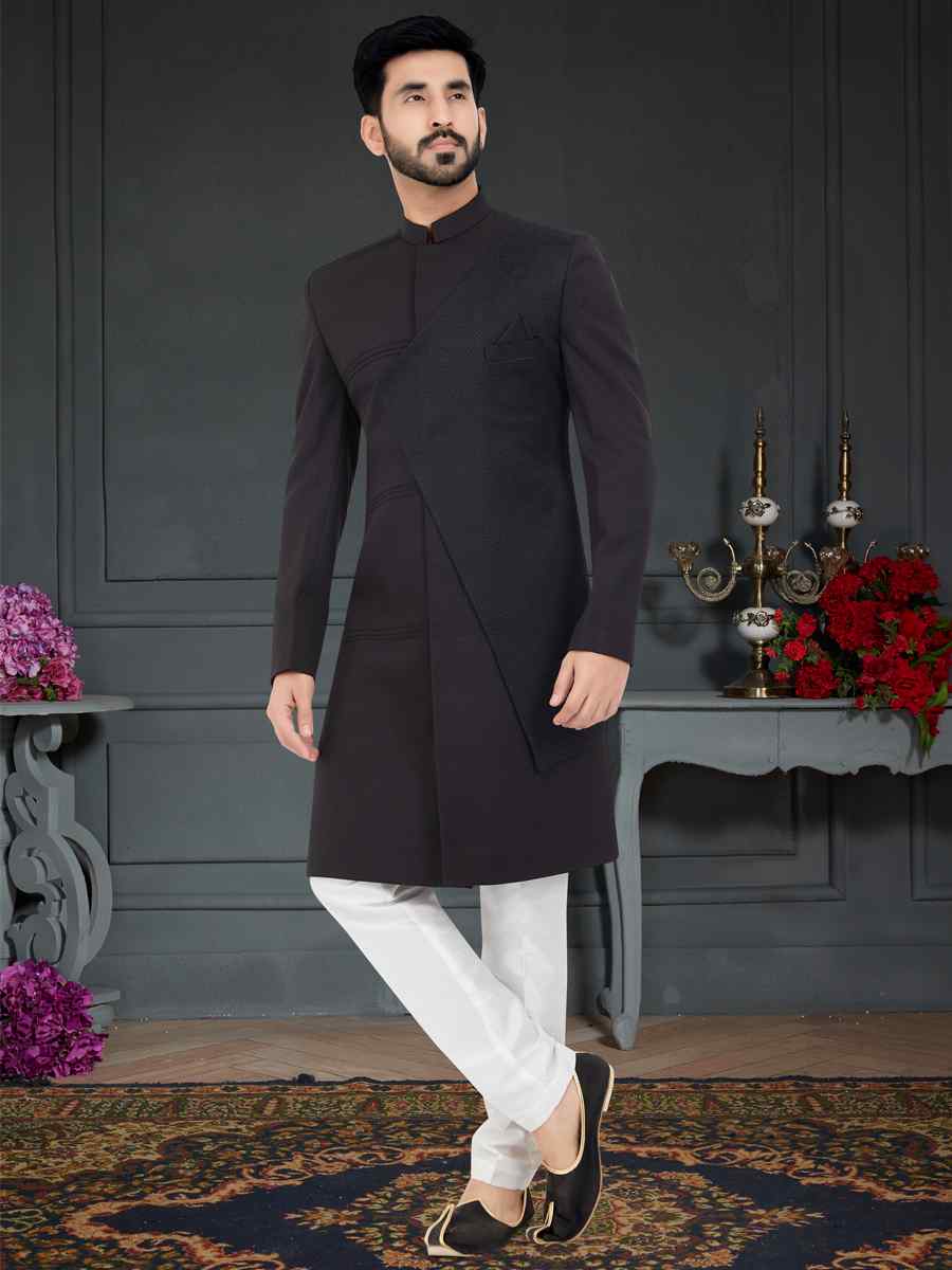 Multi Tarry Rayon Woven Festival Party Sherwani