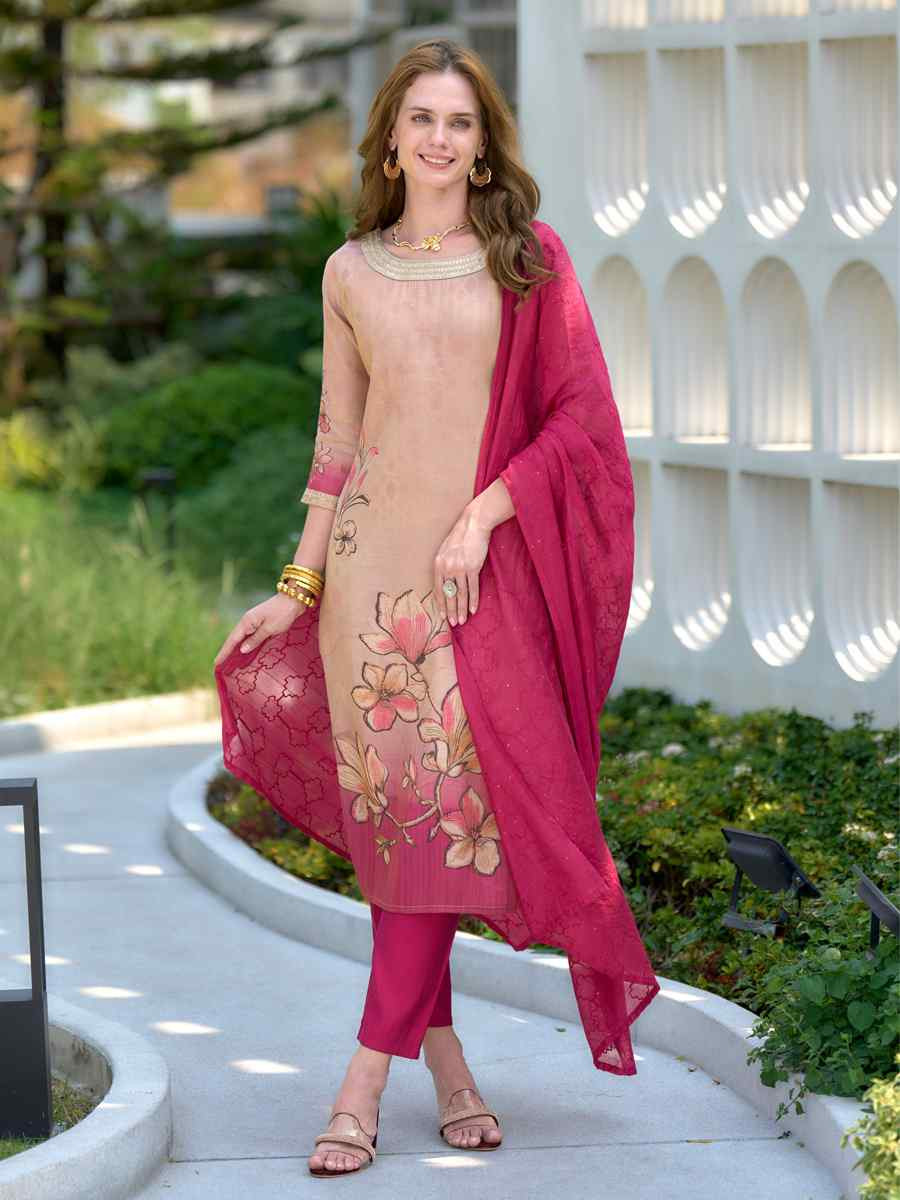 Multi Tissue Embroidered Party Wedding Ready Pant Salwar Kameez