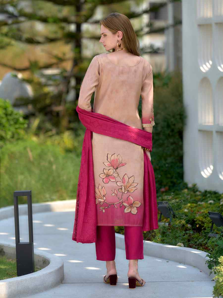 Multi Tissue Embroidered Party Wedding Ready Pant Salwar Kameez