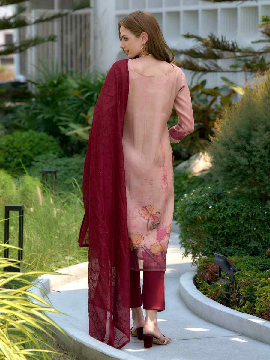 Multi Tissue Embroidered Party Wedding Ready Pant Salwar Kameez