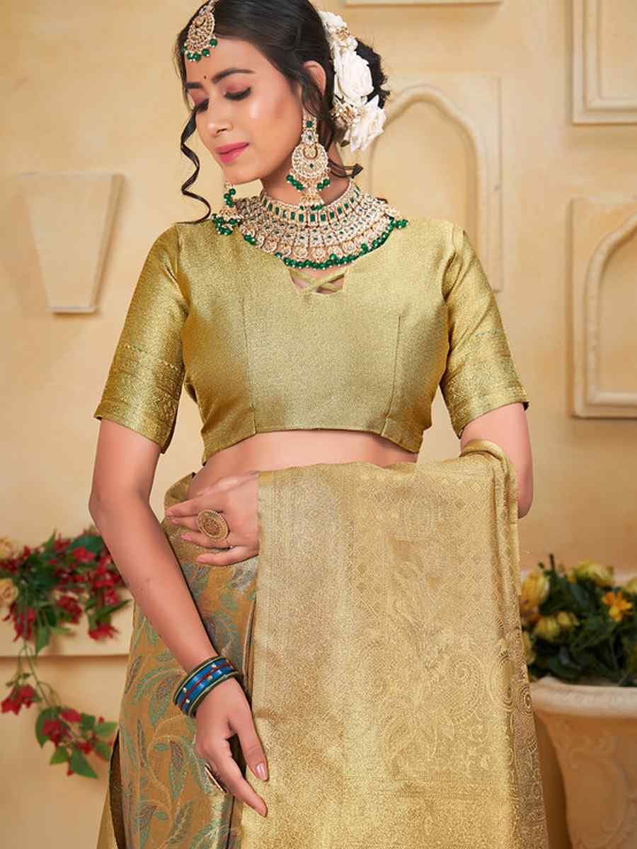 Multi Tissue Silk Handwoven Festival Wedding Fancy Heavy Border Saree