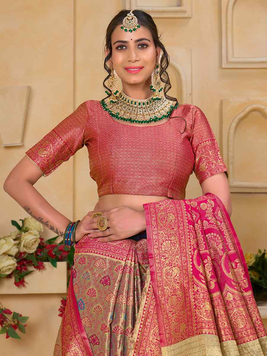 Multi Tissue Silk Handwoven Festival Wedding Fancy Heavy Border Saree