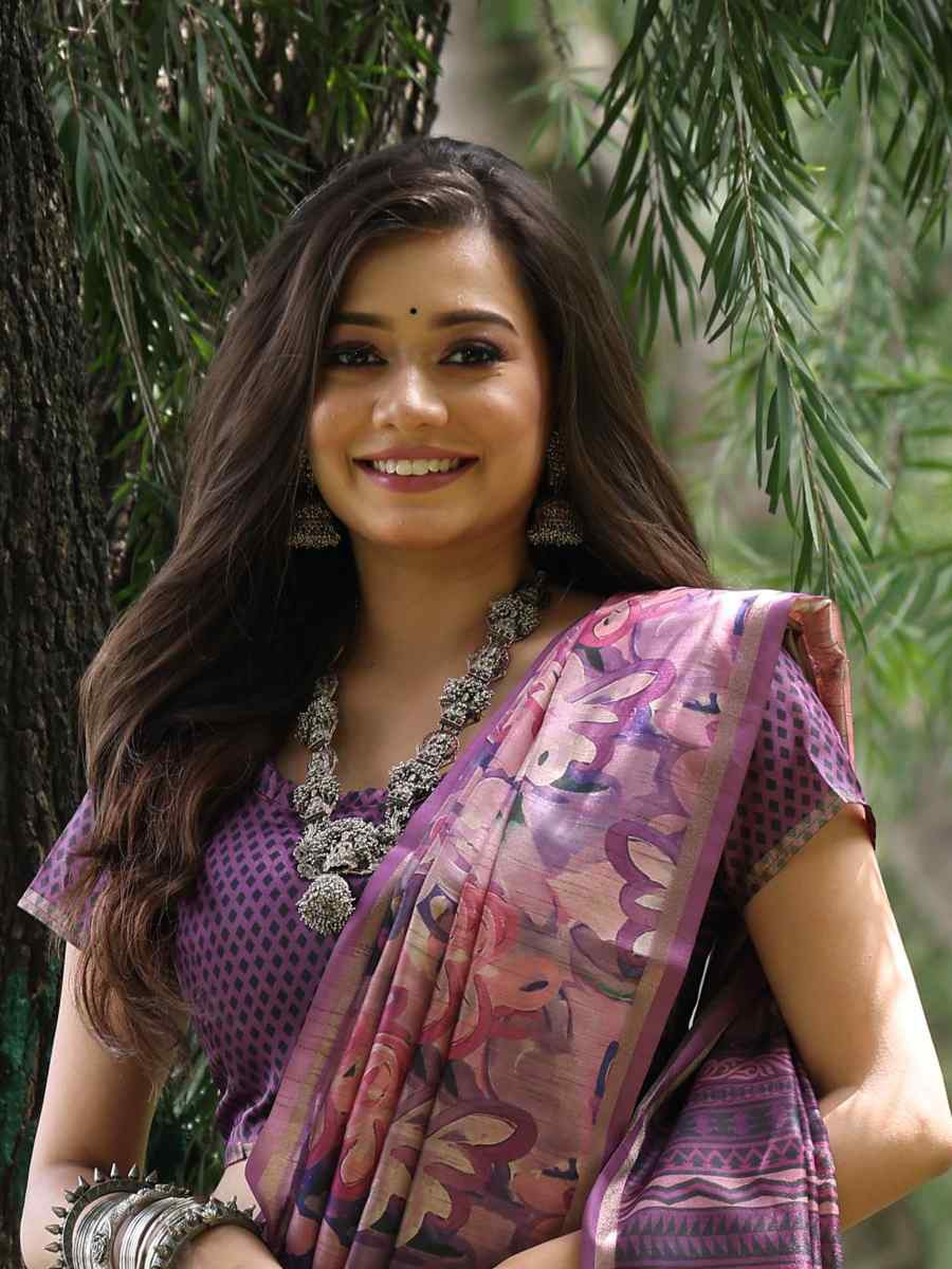 Multi Tussar Silk Handwoven Festival Wedding Heavy Border Saree