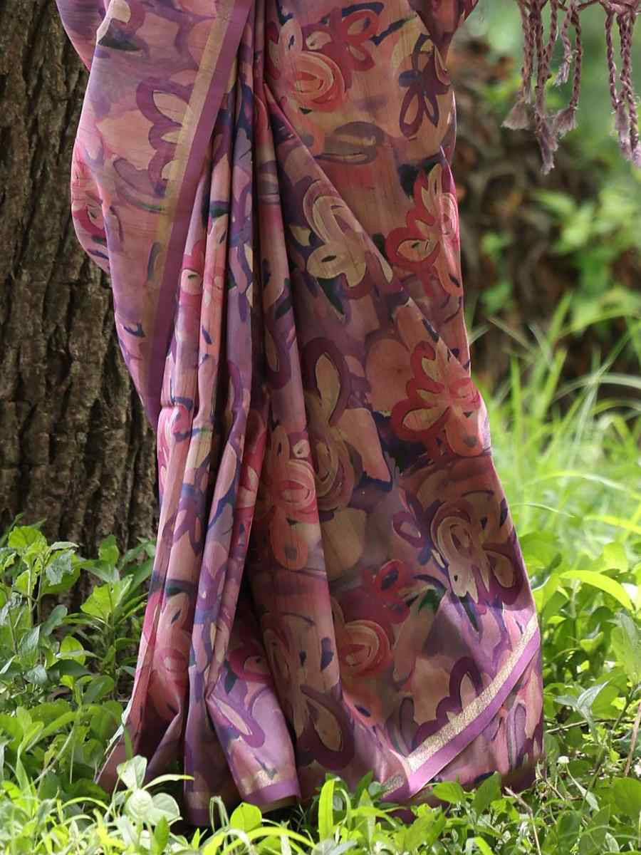 Multi Tussar Silk Handwoven Festival Wedding Heavy Border Saree