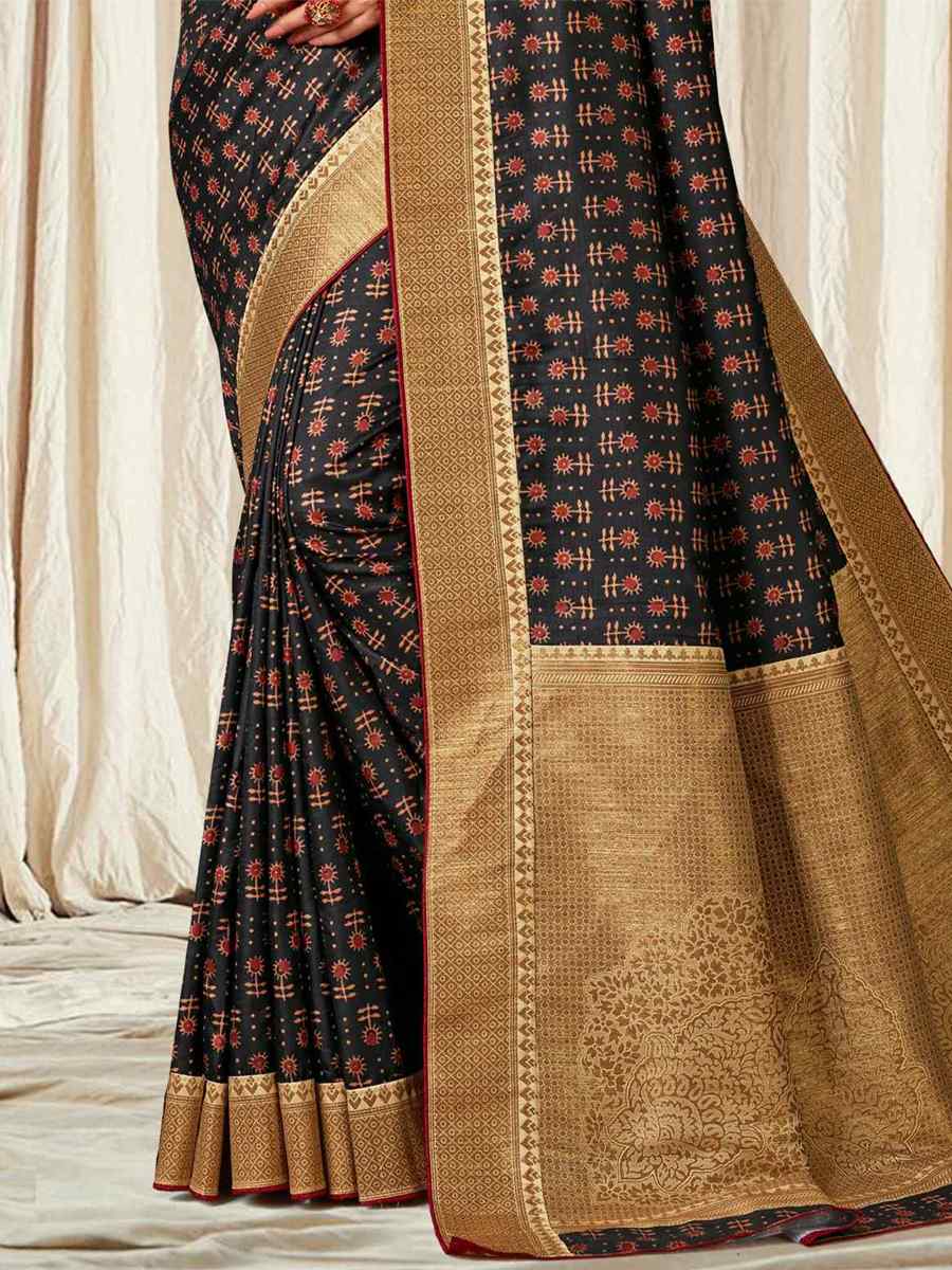 Multi Tussar Silk Printed Casual Festival Contemporary Saree