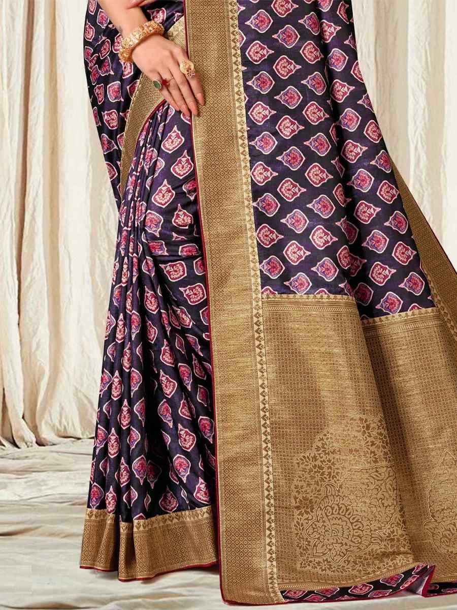 Multi Tussar Silk Printed Casual Festival Contemporary Saree