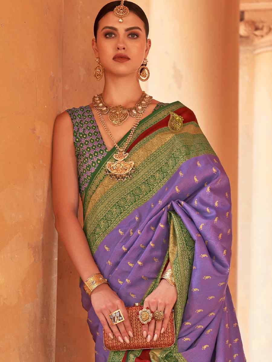 Multi V B Silk Handwoven Casual Festival Classic Style Saree