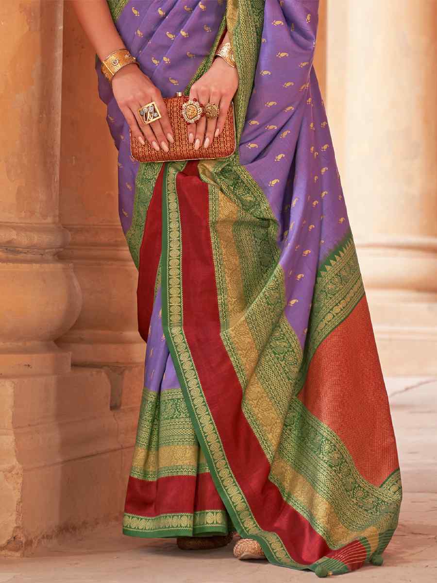 Multi V B Silk Handwoven Casual Festival Classic Style Saree