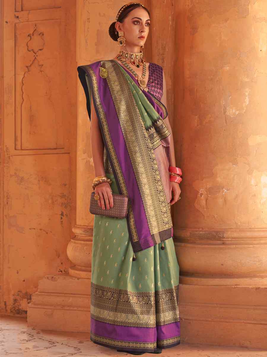 Multi V B Silk Handwoven Casual Festival Classic Style Saree