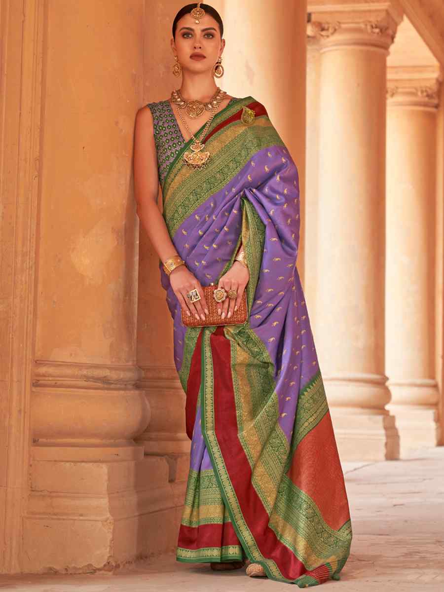 Multi V B Silk Handwoven Casual Festival Classic Style Saree